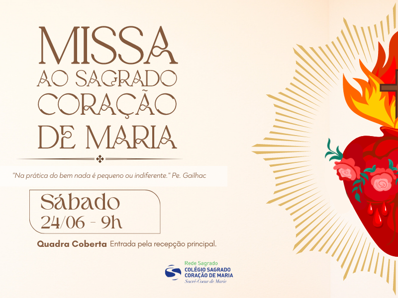 Convite: Missa ao Sagrado Coração de Maria
