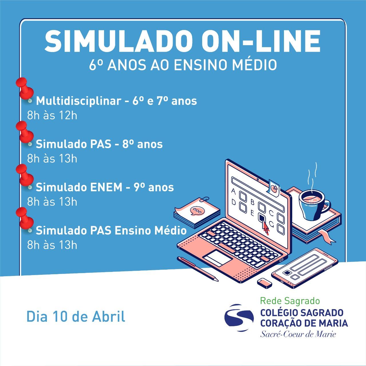 Sábado letivo: Simulados on-line movimentam turmas do Ensino Fundamental 2 e Ensino Médio